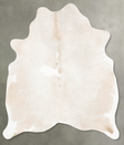 Ivory with Beige Large Brazilian Cowhide Rug 6'2"H x 5'3"W #B26074 by Hudson Hides