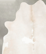 Ivory with Beige Large Brazilian Cowhide Rug 6'2"H x 5'3"W #B26074 by Hudson Hides