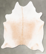 Ivory with Beige X-Large Brazilian Cowhide Rug 7'5"H x 5'11"W #B26085 by Hudson Hides
