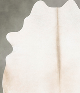 Ivory with Beige Large Brazilian Cowhide Rug 7'0"H x 5'5"W #B26167 by Hudson Hides