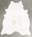 Ivory with Beige XX-Large Brazilian Cowhide Rug 7'5"H x 6'11"W #B26172 by Hudson Hides