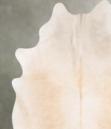 Ivory with Beige XX-Large Brazilian Cowhide Rug 7'11"H x 6'8"W #B26243 by Hudson Hides