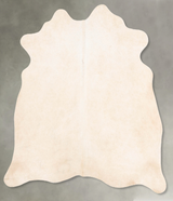 Ivory with Beige Large Brazilian Cowhide Rug 5'8"H x 5'4"W #B26270 by Hudson Hides