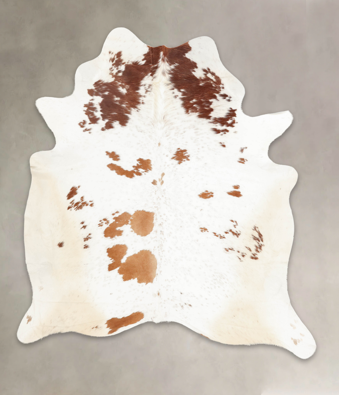 Brown and White XX-Large Brazilian Cowhide Rug 7'9"H x 6'9"W #B2647 by