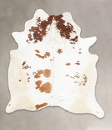 Brown and White XX-Large Brazilian Cowhide Rug 7'9"H x 6'9"W #B2647 by Hudson Hides