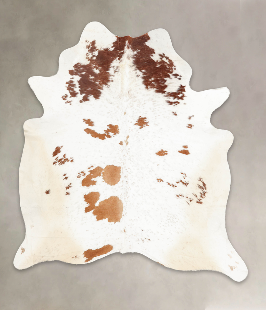 Brown and White XX-Large Brazilian Cowhide Rug 7'9"H x 6'9"W #B2647 by Hudson Hides