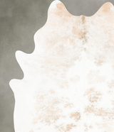 Beige and White XX-Large Brazilian Cowhide Rug 7'9"H x 6'6"W #B26501 by Hudson Hides