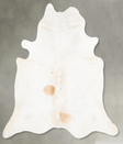 Ivory with Beige XX-Large Brazilian Cowhide Rug 7'9"H x 7'10"W #B26625 by Hudson Hides