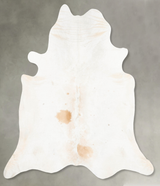 Ivory with Beige XX-Large Brazilian Cowhide Rug 7'9"H x 7'10"W #B26625 by Hudson Hides