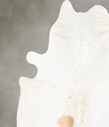 Ivory with Beige XX-Large Brazilian Cowhide Rug 7'9"H x 7'10"W #B26625 by Hudson Hides