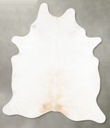 Ivory with Beige XX-Large Brazilian Cowhide Rug 8'7"H x 6'7"W #B26639 by Hudson Hides