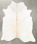 Ivory with Beige X-Large Brazilian Cowhide Rug 7'1"H x 6'2"W #B26641 by Hudson Hides