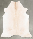Ivory with Beige X-Large Brazilian Cowhide Rug 7'3"H x 6'5"W #B26653 by Hudson Hides