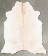 Ivory with Beige X-Large Brazilian Cowhide Rug 7'3"H x 6'5"W #B26653 by Hudson Hides