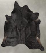 Solid Black XX-Large Brazilian Cowhide Rug 7'6"H x 6'9"W #B26662 by Hudson Hides