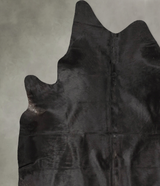Solid Black XX-Large Brazilian Cowhide Rug 7'6"H x 6'9"W #B26662 by Hudson Hides