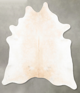Ivory with Beige XX-Large Brazilian Cowhide Rug 8'10"H x 7'1"W #B26747 by Hudson Hides