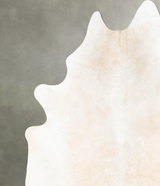 Ivory with Beige XX-Large Brazilian Cowhide Rug 8'9"H x 6'9"W #B26751 by Hudson Hides