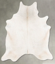 Ivory with Beige X-Large Brazilian Cowhide Rug 7'6"H x 5'11"W #B26822 by Hudson Hides