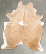 Beige and White X-Large Brazilian Cowhide Rug 7'11"H x 5'9"W #B26854 by Hudson Hides