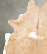 Beige and White X-Large Brazilian Cowhide Rug 7'11"H x 5'9"W #B26854 by Hudson Hides
