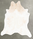 Ivory with Beige X-Large Brazilian Cowhide Rug 7'2"H x 6'7"W #B26862 by Hudson Hides