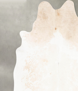 Ivory with Beige X-Large Brazilian Cowhide Rug 7'2"H x 6'7"W #B26862 by Hudson Hides
