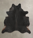 Solid Black XX-Large Brazilian Cowhide Rug 8'0"H x 7'6"W #B2689 by Hudson Hides