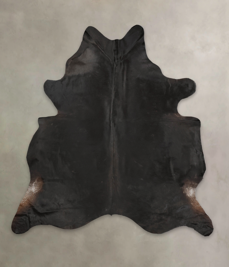Solid Black XX-Large Brazilian Cowhide Rug 8'0"H x 7'6"W #B2689 by Hudson Hides