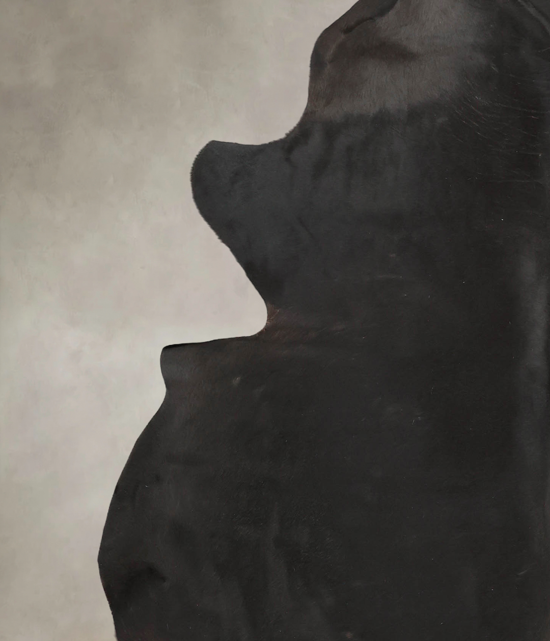 Solid Black XX-Large Brazilian Cowhide Rug 8'0"H x 7'6"W #B2689 by Hud