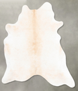 Ivory with Beige X-Large Brazilian Cowhide Rug 7'0"H x 6'2"W #B26935 by Hudson Hides