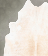 Ivory with Beige XX-Large Brazilian Cowhide Rug 7'8"H x 7'1"W #B26978 by Hudson Hides