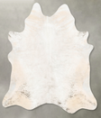 Ivory with Beige XX-Large Brazilian Cowhide Rug 8'4"H x 7'6"W #B27064 by Hudson Hides