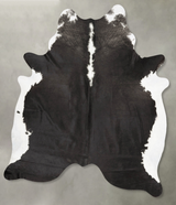Black and White XX-Large Brazilian Cowhide Rug 8'1"H x 6'7"W #B27077 by Hudson Hides
