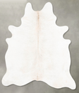 Ivory with Beige XX-Large Brazilian Cowhide Rug 7'11"H x 6'7"W #B27079 by Hudson Hides