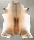 Grey with Beige X-Large Brazilian Cowhide Rug 7'5"H x 6'6"W #B27081 by Hudson Hides