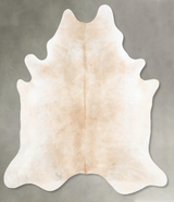 Ivory with Beige XX-Large Brazilian Cowhide Rug 8'10"H x 7'7"W #B27083 by Hudson Hides