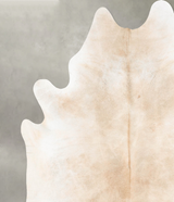 Ivory with Beige XX-Large Brazilian Cowhide Rug 8'10"H x 7'7"W #B27083 by Hudson Hides