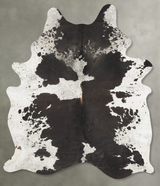 Salt and Pepper Black XX-Large Brazilian Cowhide Rug 8'10"H x 6'4"W #B27085 by Hudson Hides