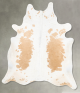 Beige and White XX-Large Brazilian Cowhide Rug 8'1"H x 6'7"W #B27092 by Hudson Hides