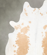 Beige and White XX-Large Brazilian Cowhide Rug 8'1"H x 6'7"W #B27092 by Hudson Hides