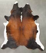 Chocolate and White XX-Large Brazilian Cowhide Rug 8'4"H x 6'8"W #B27097 by Hudson Hides