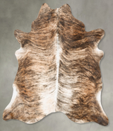 Light Brindle X-Large Brazilian Cowhide Rug 7'1"H x 6'7"W #B27121 by Hudson Hides