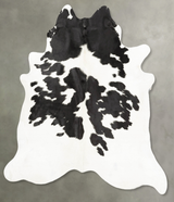 Black and White XX-Large Brazilian Cowhide Rug 7'4"H x 6'11"W #B27129 by Hudson Hides