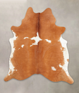 Brown and White X-Large Brazilian Cowhide Rug 7'1"H x 6'4"W #B2714 by Hudson Hides