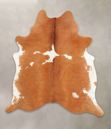 Brown and White X-Large Brazilian Cowhide Rug 7'1"H x 6'4"W #B2714 by Hudson Hides
