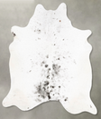 Salt and Pepper Black X-Large Brazilian Cowhide Rug 7'4"H x 6'3"W #B27141 by Hudson Hides