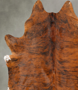 Medium Brindle X-Large Brazilian Cowhide Rug 7'1"H x 6'3"W #B27149 by Hudson Hides