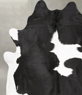 Black and White XX-Large Brazilian Cowhide Rug 7'6"H x 6'11"W #B27158 by Hudson Hides