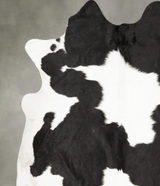 Black and White XX-Large Brazilian Cowhide Rug 7'5"H x 6'11"W #B27160 by Hudson Hides
